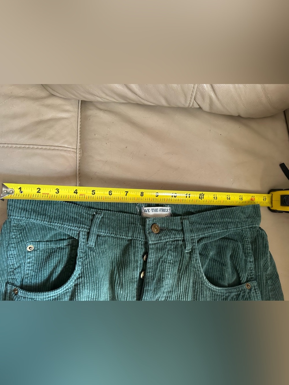 We The Free Good Luck Mid Rise Barrel Cord Jeans in Cypress - Picture 7 of 9